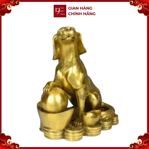 Chó Bằng Đồng , Linh Vật Tuổi Tuất - Đồ Đồng Cao Cấp - Cửu Diệu Thiên - THN085