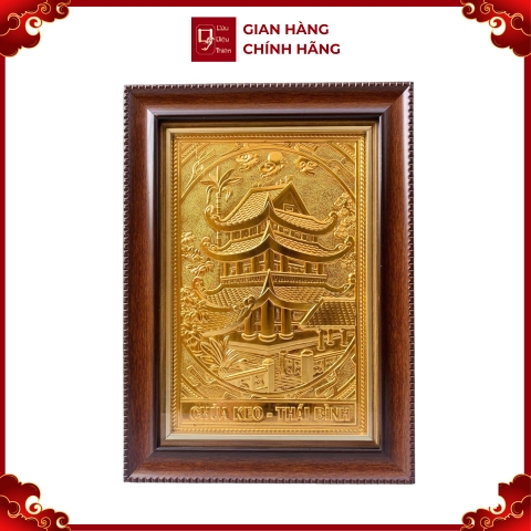 Tranh Đồng Chùa Keo, Dát Vàng (28x38cm) - Cửu Diệu Thiên - CK009
