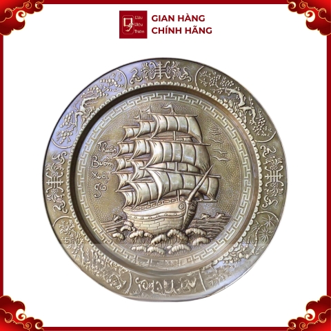 Mâm Đồng Dập Nổi - Đồ Đồng Cao Cấp - Cửu Diệu Thiên - THN120
