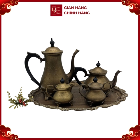 Bộ Ấm Bằng Đồng - Đồ Đồng Cao Cấp - Cửu Diệu Thiên - THN359