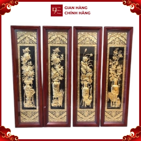 Tranh Đồng Tứ Bình (41x127cm) - Cửu Diệu Thiên - ĐB001