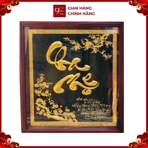 Tranh Đồng Chữ Ba Mẹ ( 38x38cm ) - Cửu Diệu Thiên - BM007