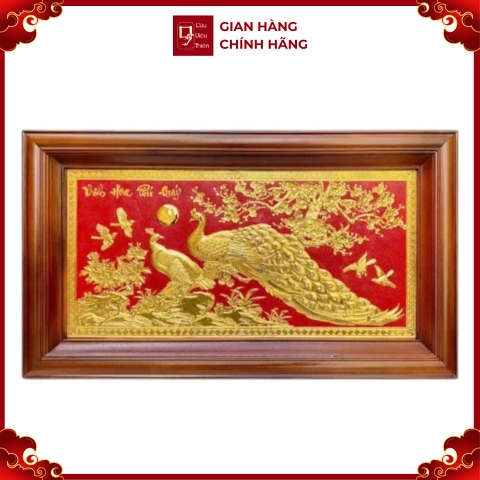 Tranh Đồng Phu Thê Viên Mãn , Mạ Vàng 24K - Cửu Diệu Thiên - THN331