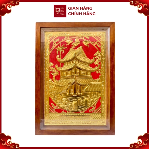 Tranh Đồng Chùa Keo, Dát Vàng (38x54cm) - Cửu Diệu Thiên - CK010