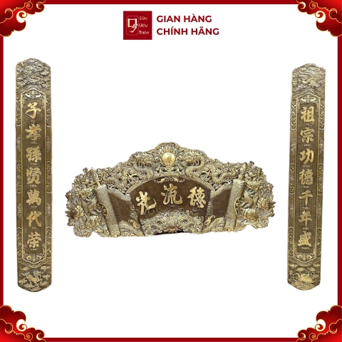 Bộ Hoành Phi Câu Đối - Đồ Đồng Cao Cấp - Cửu Diệu Thiên - VN009
