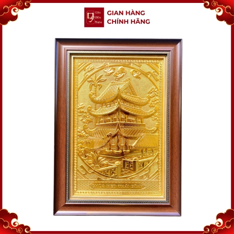 Tranh Đồng Chùa Keo, Mạ Vàng 24K (38x54cm) - Cửu Diệu Thiên - CK011