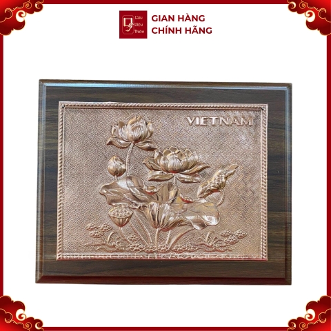 Tranh Đồng Hoa Sen ( 20x25cm ) - Cửu Diệu Thiên - SH035