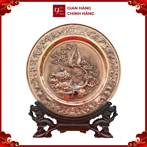 Tranh Đĩa Đồng Mai Điểu ( 35x41cm ) - Cửu Diệu Thiên - TD010