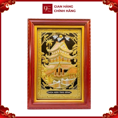 Tranh Đồng Chùa Keo, Dát Vàng Bạc (100x70cm) - Cửu Diệu Thiên - CK003