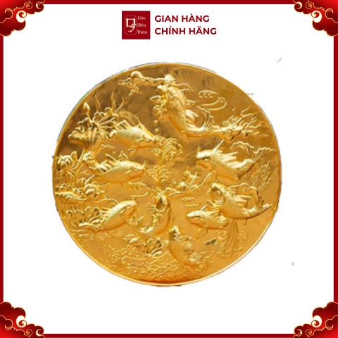 Tranh Cá Chép Hoa Sen - Đồ Đồng Cao Cấp - Cửu Diệu Thiên - THN384