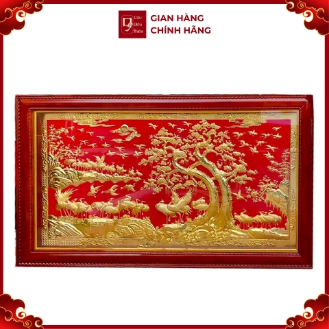 Tranh Tùng Hạc - Đồ Đồng Cao Cấp - Cửu Diệu Thiên - THN036