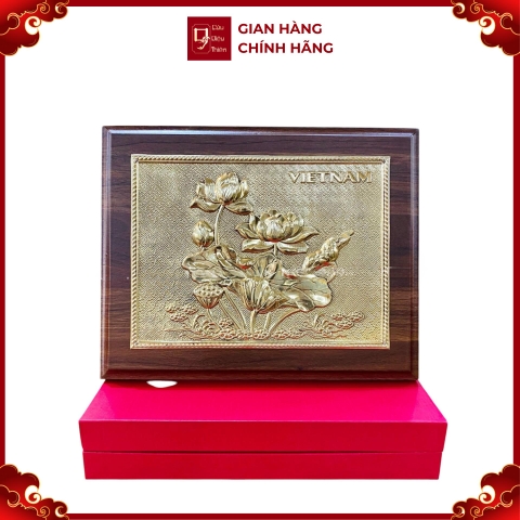 Tranh Đồng Hoa Sen ( 20x25cm ) - Cửu Diệu Thiên - SH037