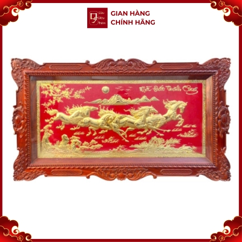 Tranh Đồng Mã Đáo Thành Công , Mạ Vàng 24K ( 88x155cm ) - Cửu Diệu Thiên - MD0015