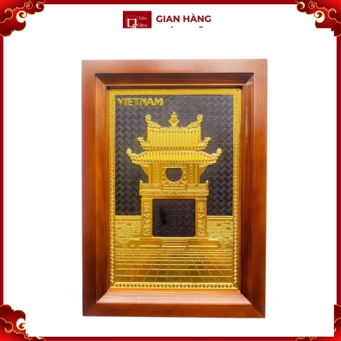 Tranh Đồng Khuê Văn Các , Mạ Vàng 24K ( 38x54cm ) - Cửu Diệu Thiên - THN260