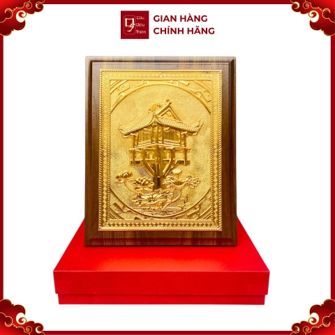 Tranh Đồng Chùa Một Cột , Mạ Vàng 24k ( 20x25cm ) - Cửu Diệu Thiên - MC013