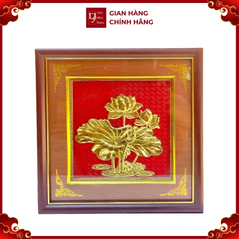 Tranh Đồng Hoa Sen ( 26x26cm ) - Cửu Diệu Thiên - SH044