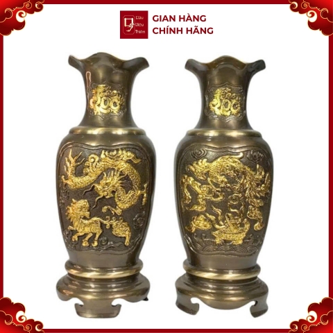 Bình Hoa Đồng Dát Điểm - Đồng Hun Cao Cấp - Cửu Diệu Thiên - FG001