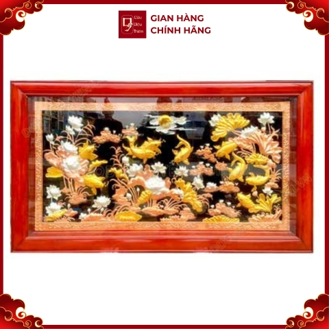 Tranh Cá Chép Hoa Sen - Đồ Đồng Cao Cấp - Cửu Diệu Thiên - THN385