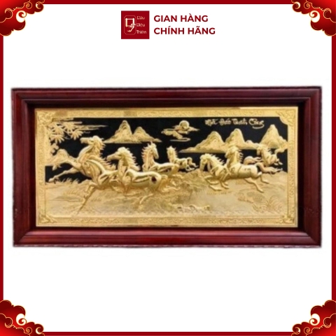 Tranh Đồng Mã Đáo Thành Công , Mạ Vàng 24K ( 88x155cm ) - Cửu Diệu Thiên - MD0017