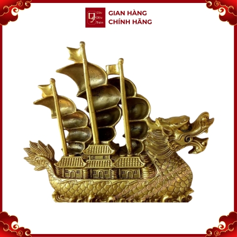 Thuyền Rồng Phong Thủy - Đồ Đồng Cao Cấp - Cửu Diệu Thiên - THN089