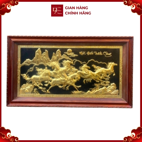 Tranh Đồng Mã Đáo Thành Công , Mạ Vàng 24K ( 88x155cm ) - Cửu Diệu Thiên - MD0016