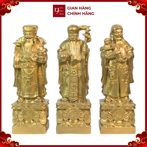 Tượng Tam Đa - Đồng Vàng Cao Cấp - Cửu Diệu Thiên - KS001