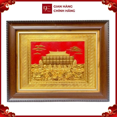 Tranh Đồng Bến Nhà Rồng - Bảo Tàng Hồ Chí Minh , Mạ Vàng 24K ( 28x34cm ) - Cửu Diệu Thiên - BR007