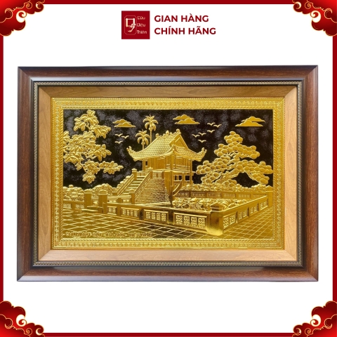Tranh Đồng Chùa Một Cột, Dát Vàng ( 50x70cm ) - Cửu Diệu Thiên - MC022