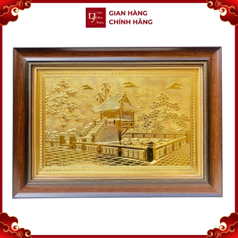 Tranh Đồng Chùa Một Cột, Mạ Vàng 24K ( 40x55cm ) - Cửu Diệu Thiên - MC024