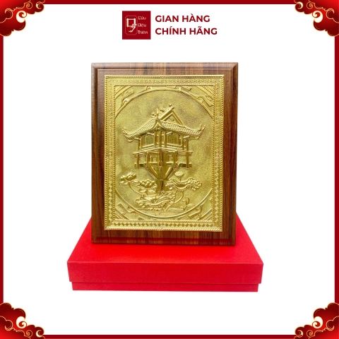 Tranh Đồng Chùa Một Cột - Đồng Đỏ, Giả Cổ ( 20x25cm ) - Cửu Diệu Thiên - MC021
