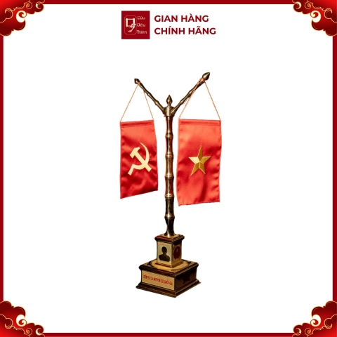 Cột Cờ Để Bàn Làm Việc - Đồ Đồng Cao Cấp - Cửu Diệu Thiên - THN129