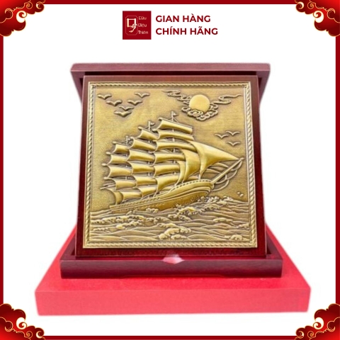 Tranh Đồng Thuận Buồm Xuôi Gió ( 23x23cm ) - Cửu Diệu Thiên - TB017