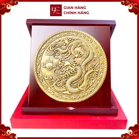 Tranh Đồng Vàng Rồng Phú Quý ( Đường Kính 23cm )  - Cửu Diệu Thiên - RV002