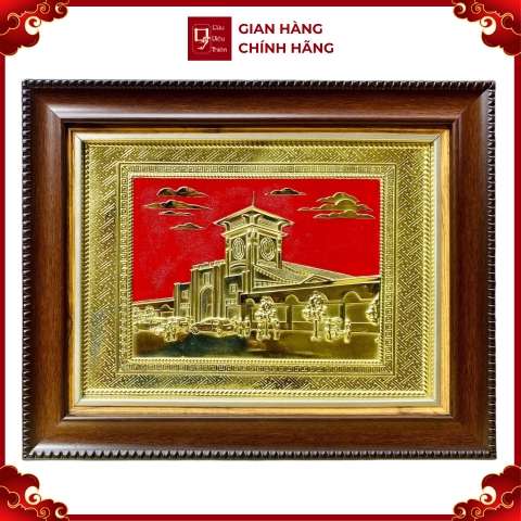 Tranh Đồng Chợ Bến Thành ( 28x34cm ) - Cửu Diệu Thiên - BT002