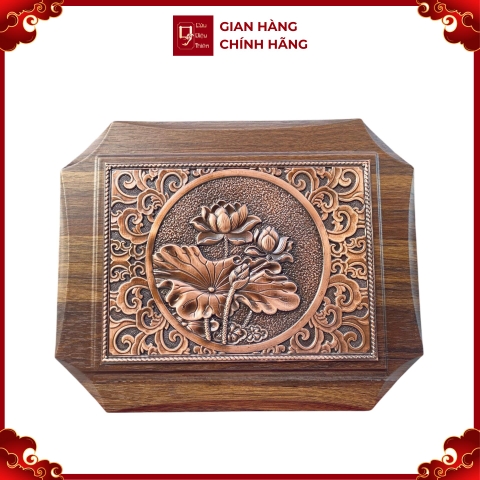 Tranh Đồng Hoa Sen ( 20x25cm ) - Cửu Diệu Thiên - SH029