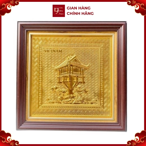 Tranh Đồng Chùa Một Cột, Dát Vàng ( 30x30cm ) - Cửu Diệu Thiên - MC025
