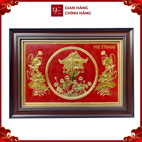Tranh Đồng Chùa Một Cột, Dát Vàng ( 38x54cm ) - Cửu Diệu Thiên - MC023