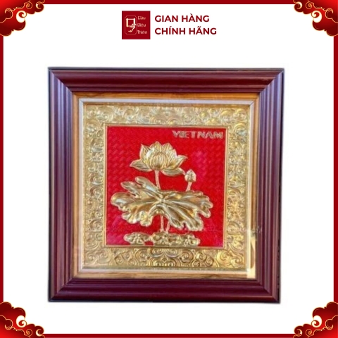 Tranh Đồng Hoa Sen ( 26x26cm ) - Cửu Diệu Thiên - SH040