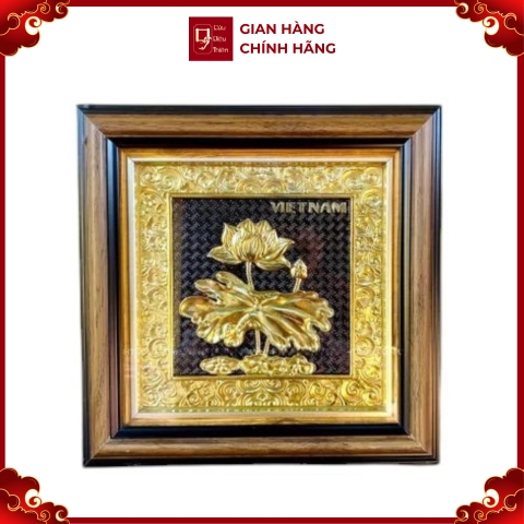 Tranh Đồng Hoa Sen ( 26x26cm ) - Cửu Diệu Thiên - SH039