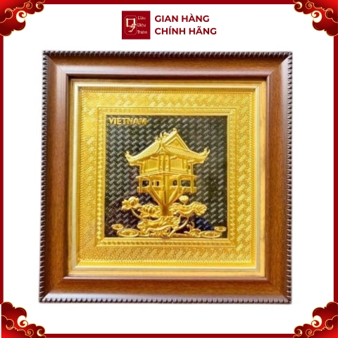 Tranh Đồng Chùa Một Cột, Dát Vàng ( 30x30cm ) - Cửu Diệu Thiên - MC026
