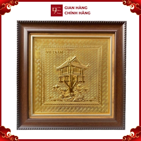 Tranh Đồng Chùa Một Cột , Mạ Vàng 24K ( 30x30cm ) - Cửu Diệu Thiên - MC008
