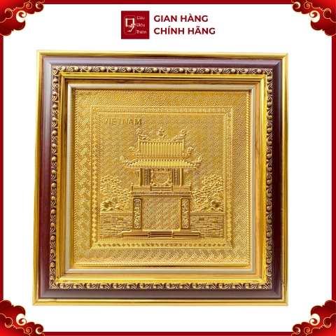 Tranh Đồng Khuê Văn Các , Mạ Vàng 24K ( 30x30cm ) - Cửu Diệu Thiên - THN262
