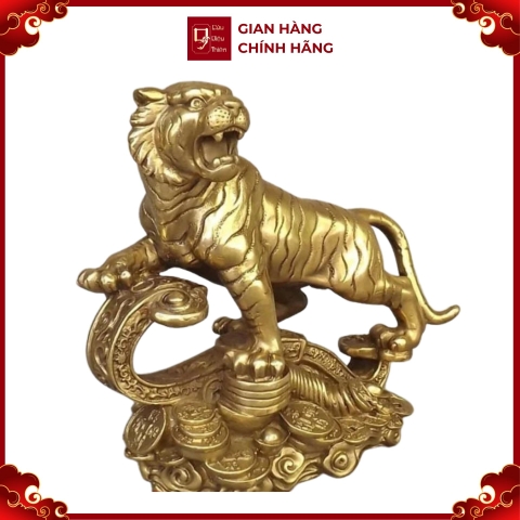Tượng Hổ Phong Thủy , Linh Vật Tuổi Dần - Đồ Đồng Cao Cấp - Cửu Diệu Thiên - THN095