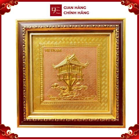 Tranh Đồng Chùa Một Cột , Mạ Vàng 24K ( 30x30cm ) - Cửu Diệu Thiên - MC0010
