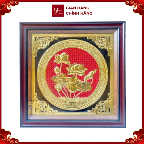 Tranh Đồng Hoa Sen ( 70x70cm ) - Cửu Diệu Thiên - ĐH004