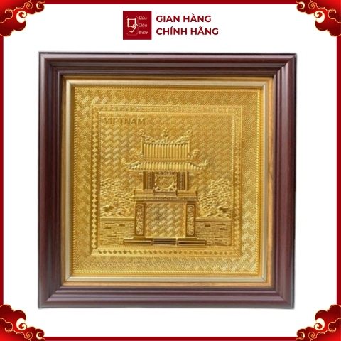 Tranh Đồng Khuê Văn Các , Mạ Vàng 24K ( 30x30cm ) - Cửu Diệu Thiên - THN263