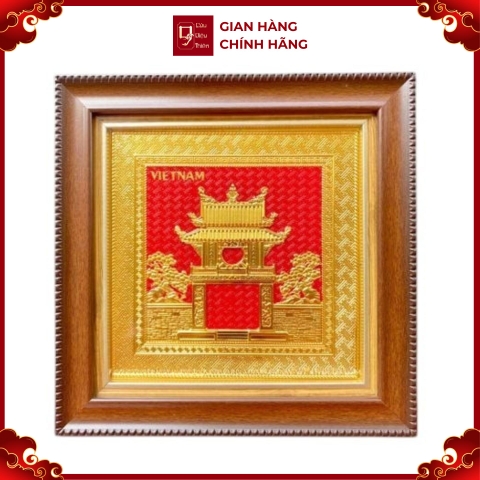 Tranh Đồng Khuê Văn Các , Mạ Vàng 24K ( 30x30cm ) - Cửu Diệu Thiên - THN264