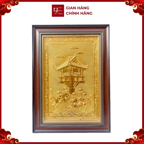 Tranh Đồng Chùa Một Cột , Dát Vàng ( 38x54cm ) - Cửu Diệu Thiên - MC0018