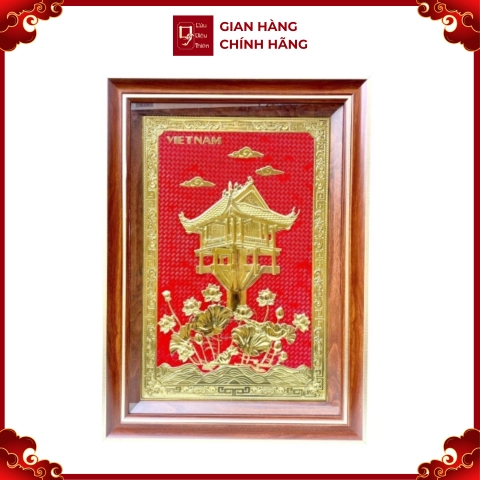 Tranh Đồng Chùa Một Cột - Đồng Đỏ , Giả Cổ ( 50x70cm ) - Cửu Diệu Thiên - MC0019