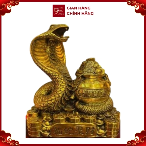 Tượng Rắn Phong Thủy , Linh Vật Tuổi Tỵ - Đồ Đồng Cao Cấp - Cửu Diệu Thiên - THN098